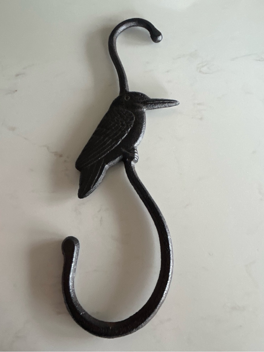 Vintage -style cast iron kingfisher S-hook to hand garden planters/items